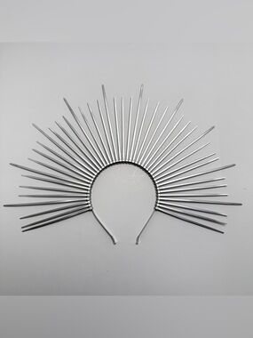 Silver Spike Halo Headband - Metallic Festival Crown